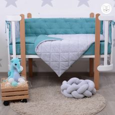 Дитячий постільний комплект Veres Velour Grey-tiffany 5 одиниць
